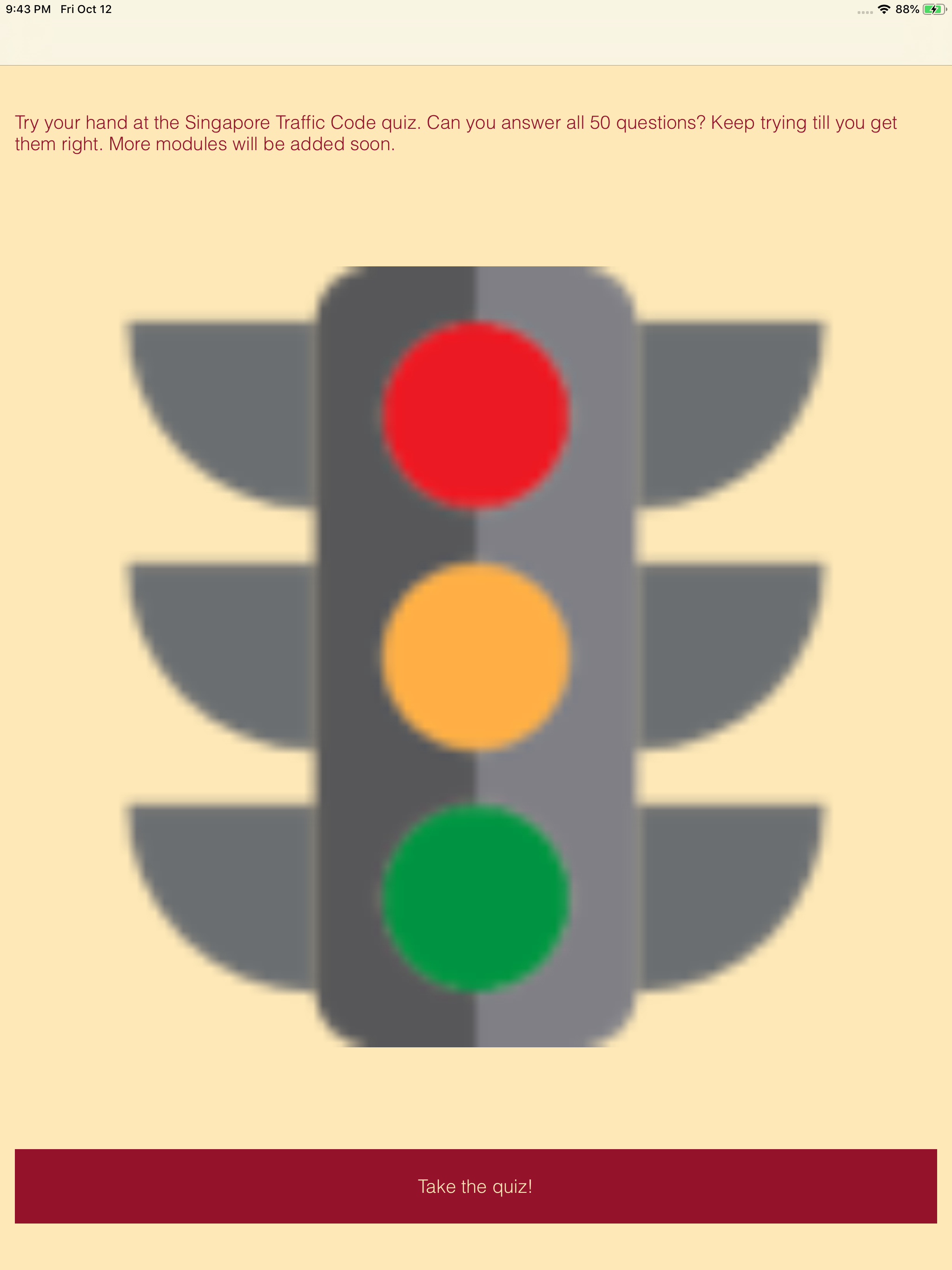 Singapore Driving Quiz App