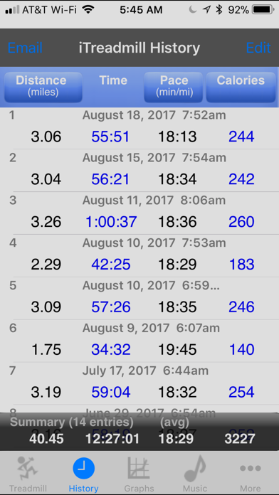 iTreadmill Pedometer Screenshot