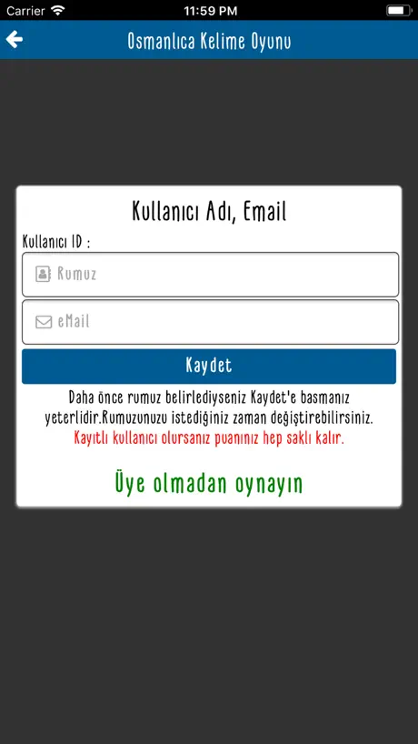 Osmanlıca Kelime Oyunu