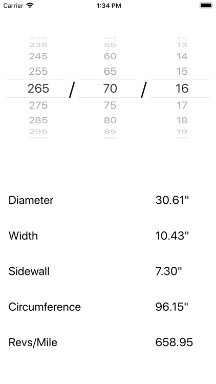 TireSizer Tire Size Calculator