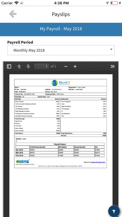 Hoshi HRMS screenshot 4