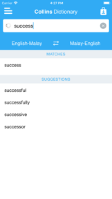 Collins Malay Dictionary screenshot