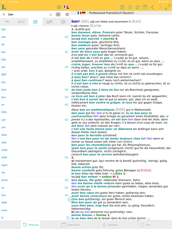 German French XL Dictionary iPad screenshot 4 - Reference app