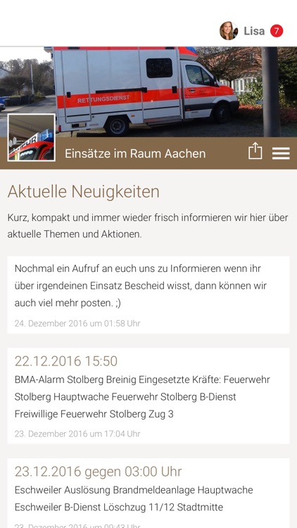 Einsätze im Raum Aachen