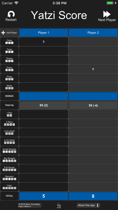 Screenshot #1 pour Yatzi Score