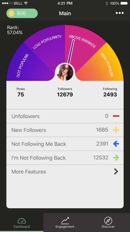 Followers Meter for Instagram - Get Likes Report. screenshot-3