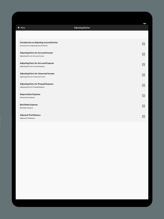 Basic Accounting Tutorial 2018 iPad screenshot 6 - Reference app