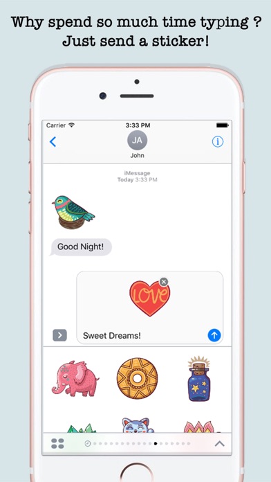 Cute Art Stickers For iMessage iPhone screenshot 5 - Stickers app