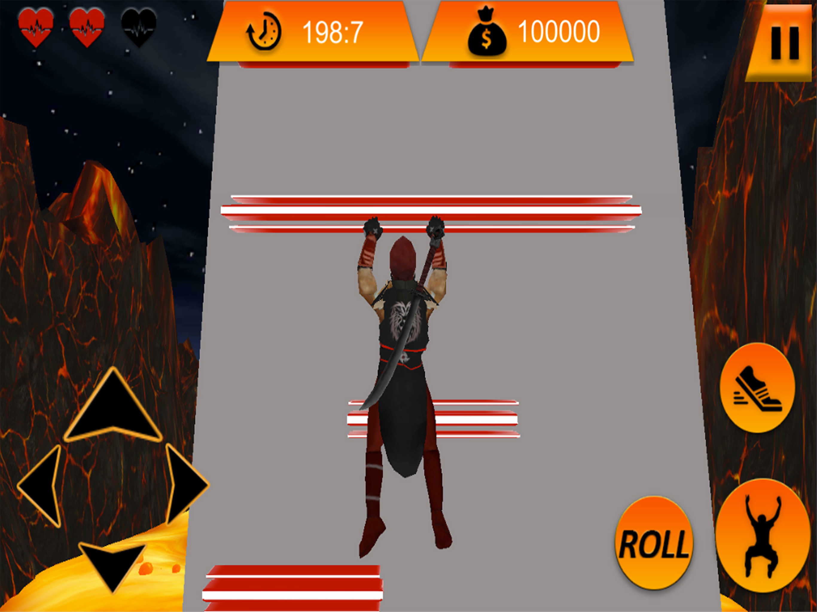 American Ninja Obstacle Course: Lava Game