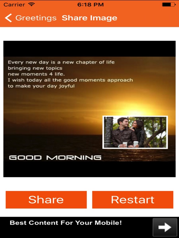 Good Morning Card Creator iPad screenshot