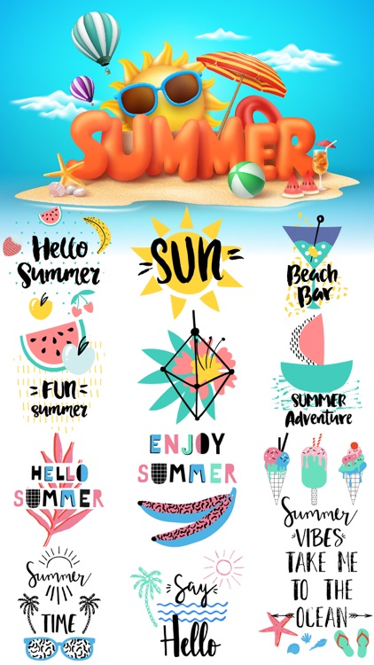 Summer Beach Party Stickers