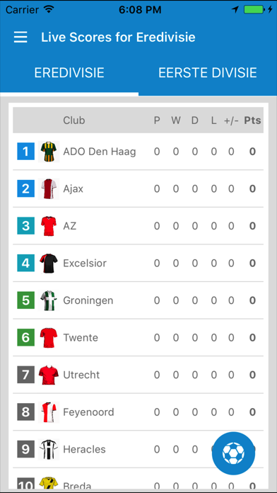 Live Scores for Eredivisie App screenshot 2