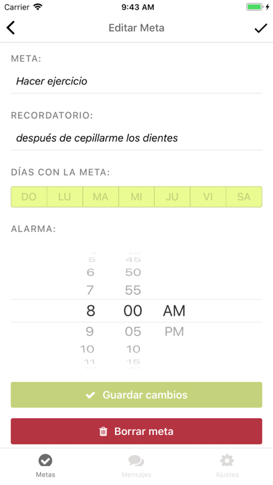 Cadena de Metas iPhone screenshot 4 - Productivity app
