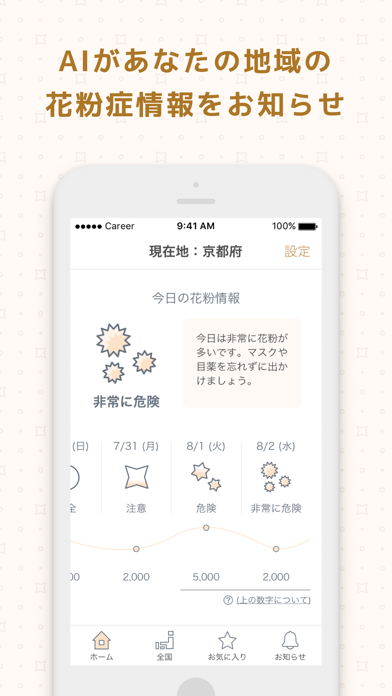 花粉症ナビ - 人工知能で花粉症危険度をお知らせのおすすめ画像1