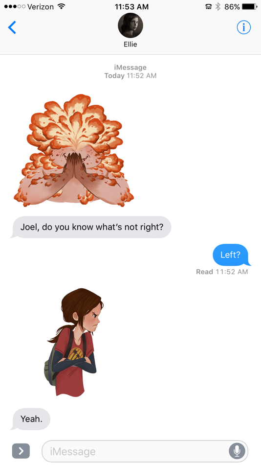 #6. The Last of Us Stickers (iOS) De: PlayStation Mobile Inc.
