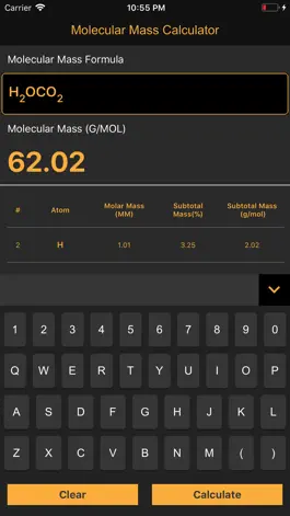 Game screenshot Molecular Mass Calculator Pro apk