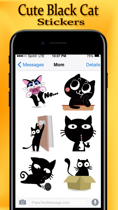 Cute Black Cat Stickers Pack screenshot 3