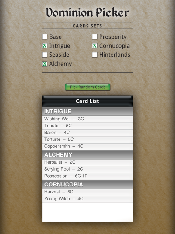 Screenshot #6 pour Dominion Card Picker