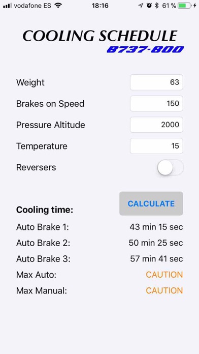 Cooling schedule B737-800 screenshot 3