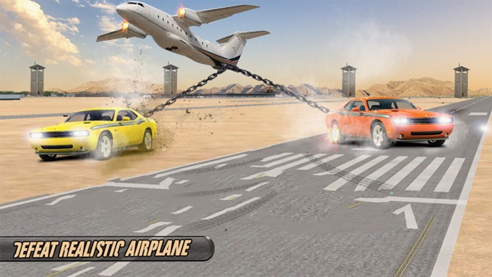 Chained Cars Drag VS Jet Plane
