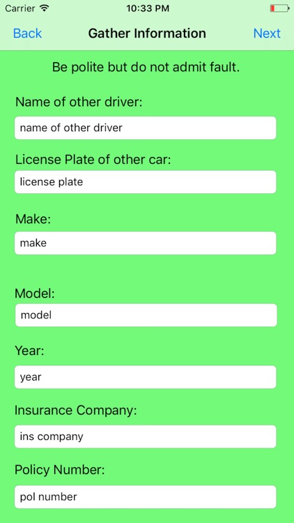 Collect Accident Information