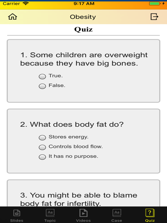 Obesity offline iPad screenshot