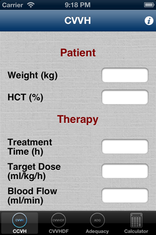 CRRT Calculator screenshot 2