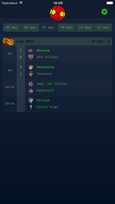Screenshot #1 pour Résultats Direct Liga Espagnol