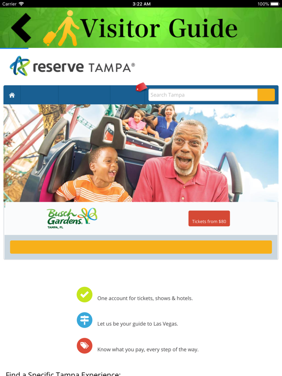 Tampa Visitor Guide iPad screenshot