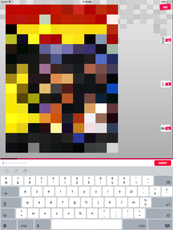 Pixl Quiz - Movie iPad screenshot
