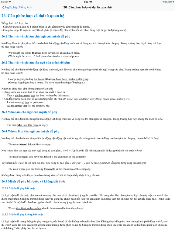 Ngữ pháp Tiếng Anh 2018 iPad screenshot 6 - Education app