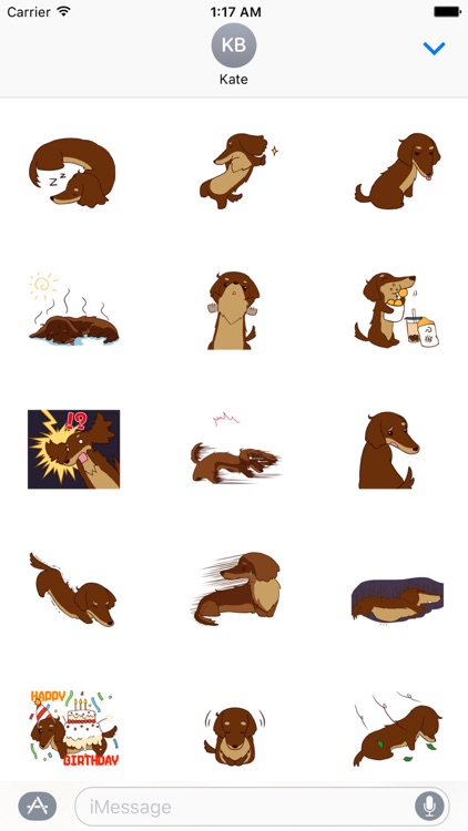 Chocolate Dachshund Dog - WeenieMoji Emoji Sticker