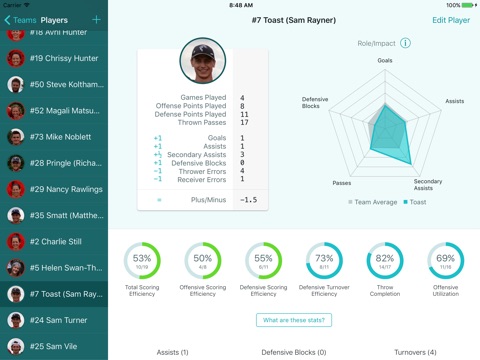 Statto: Ultimate Frisbee Stats screenshot 4