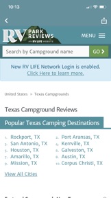 RV Park and Campground Reviews screenshot