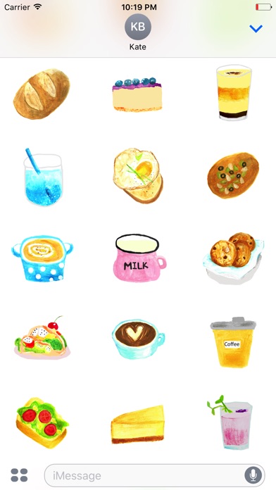 Watercolor Yummy Cafe Food screenshot 3
