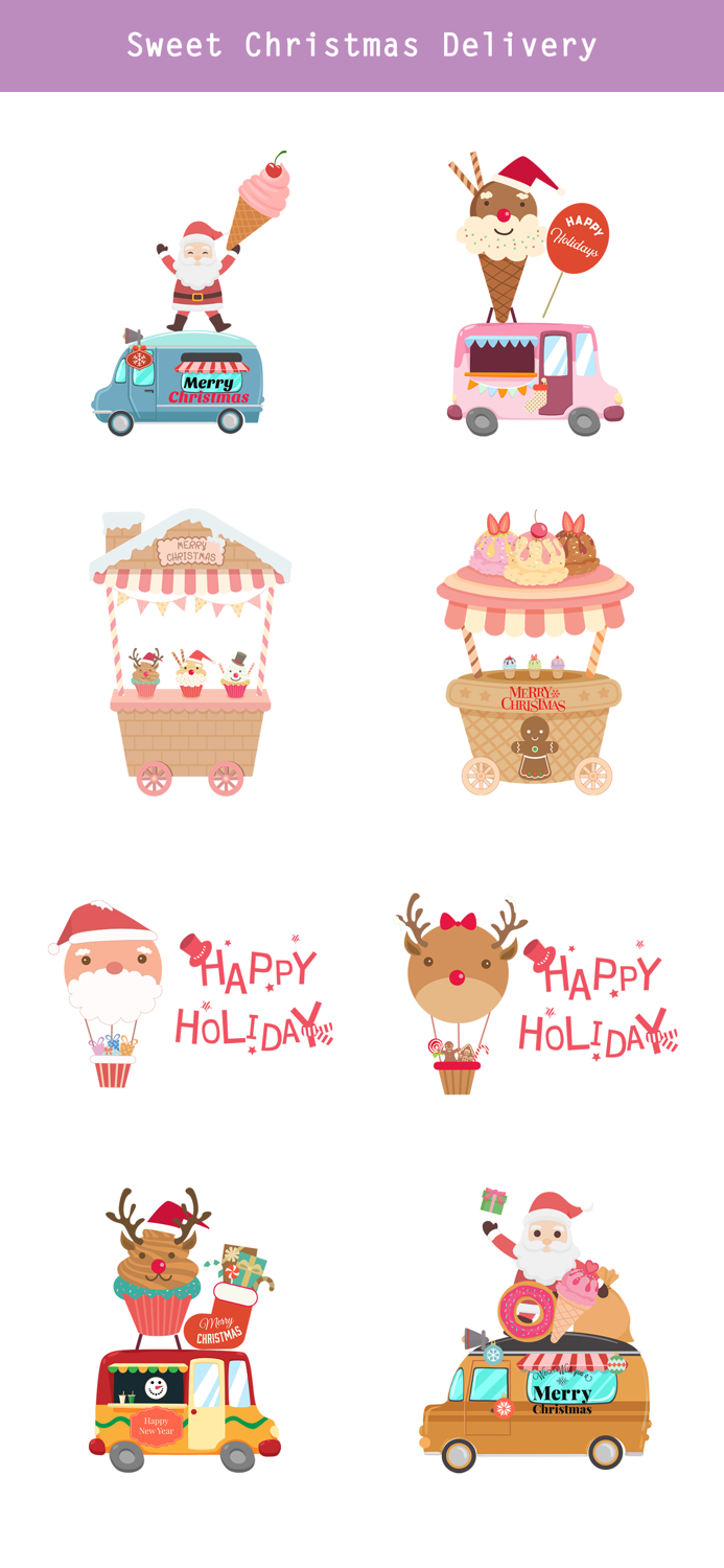 Sweet Happy Christmas Stickers