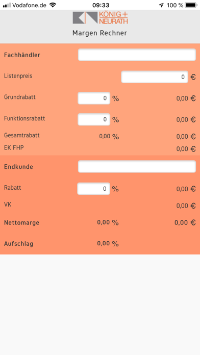 Screenshot #1 pour König + Neurath Margen Rechner