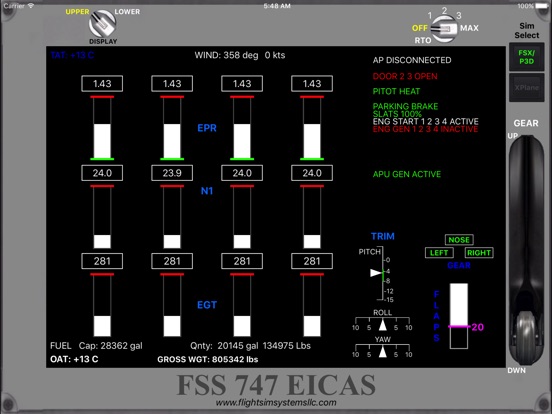 FSS 747 EICAS на iPad