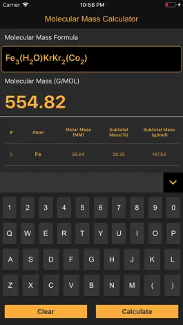 Game screenshot Molecular Mass Calculator Pro hack