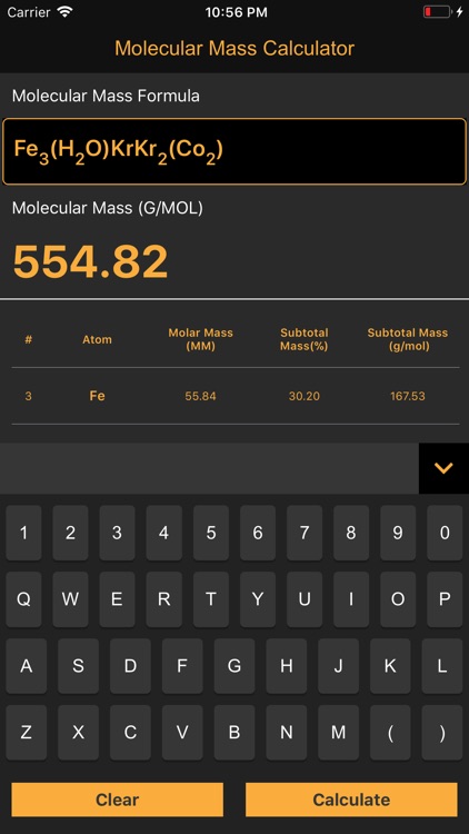 Molecular Mass Calculator Pro