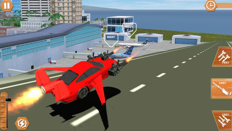 Flying Car Shooting Chase: Air Stunt Simulator