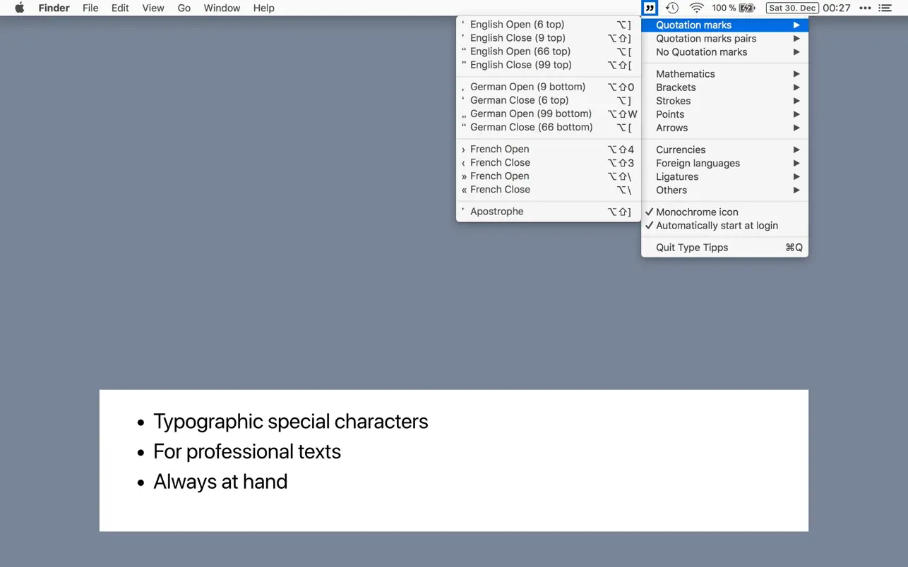 #2. Type Tips (macOS) Podle: Ivo Wessel