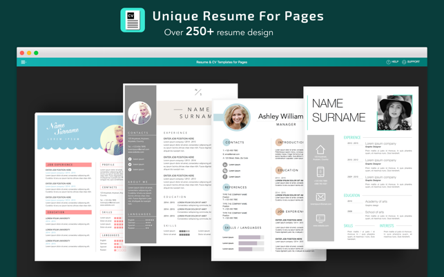 ‎Resume, CV Templates for Pages Screenshot