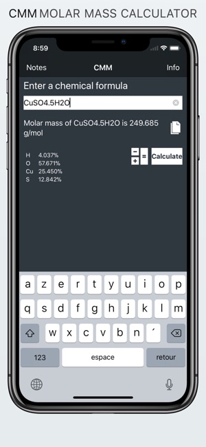CMM | Molar Mass Calculator on the App Store