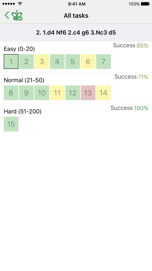 #4. Chess Tactics. Grunfeld Def. (iOS) Podle: Chess King