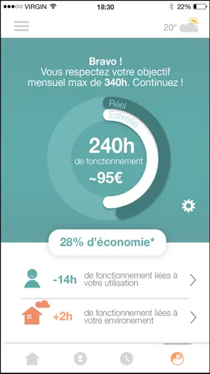 Capture d'écran de Thermostat Connecté sur iPhone 5