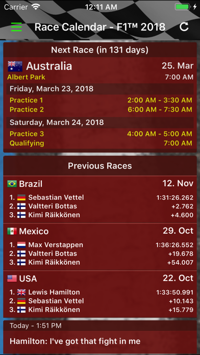 Race Calendar 2018 Screenshot 1