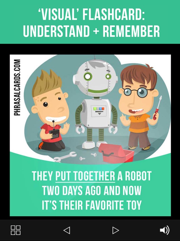 Phrasal Verbs Cards Lite iPad screenshot 4 - Education app