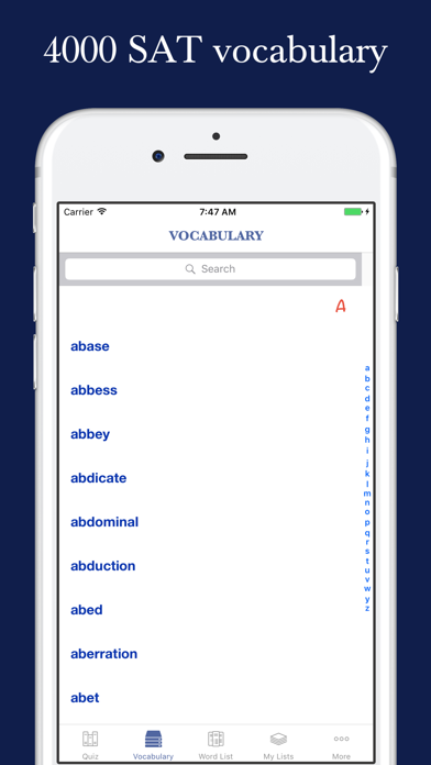 SAT Vocabulary quiz, flashcard screenshot 4