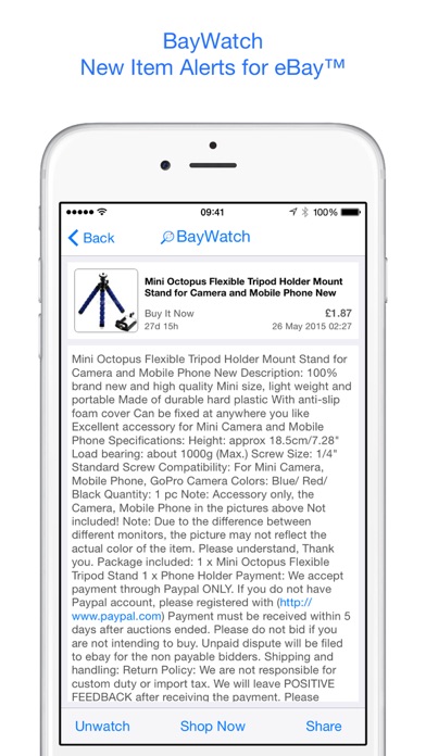 Screenshot #3 pour BayWatch - Alerts for eBay